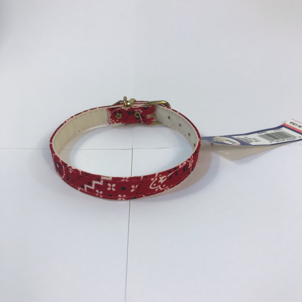 Omnipet Dog Pet Animal Collar Red Gold Paisley 12” - Picture 7 of 7